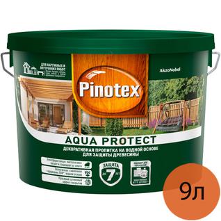 ПИНОТЕКС Аква Протект антисептик для дерева бесцветный (9л) / PINOTEX Aqua Protect пропитка на водной основе прозрачная под колеровку (9л) Пинотекс