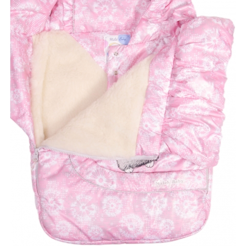 Зимний конверт для новорожденных, Розовый одуванчик 467389 3