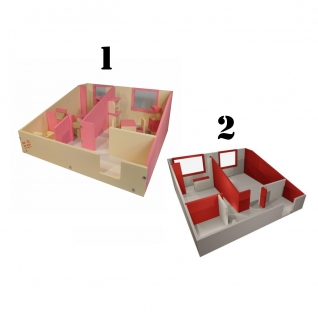 Кукольный домик "1-комнатная квартира с набором мебели", 1:12