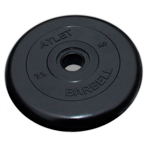 Mb Barbell Диск обрезиненный MB Barbell Atlet 26 мм, черный 10 кг 454611
