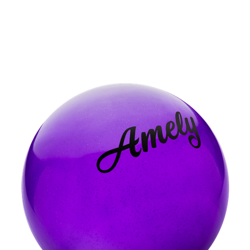 Мяч для художественной гимнастики Amely Agb-101, 15 см, фиолетовый, с блестками 42219337