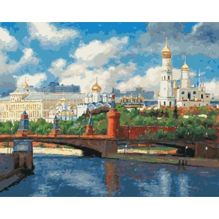 Раскраски по номерам. Московский Кремль, 40*50 см Белоснежка
