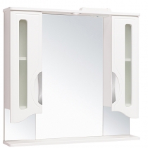 Шкаф зеркальный Runo Толедо 85, белый