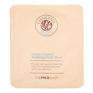 THE FACE SHOP- Успокаивающая маска-салфета для лица Sebum Control Soothing Mask Sheet