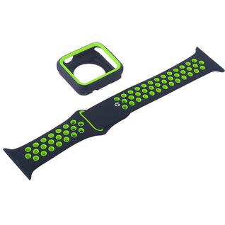 Ремешок спортивный COTEetCI W32 Sports Band Suit (WH5253-BK+YL-38) для Apple Watch 38мм Черно-Зеленый