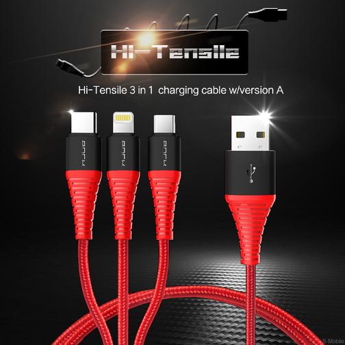Кабель USB 3в1 Rock Hi-Tensile W/Version A 3 in 1 Charging Cable 42191237 3