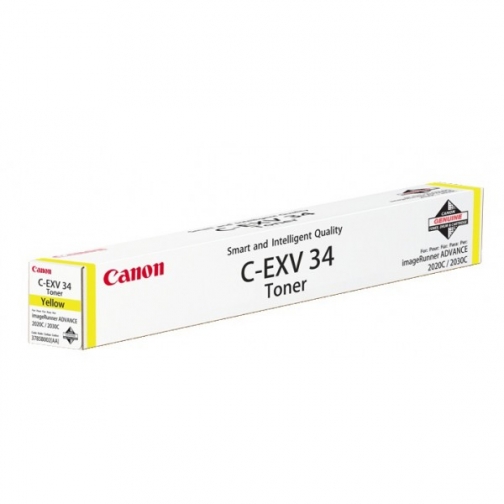 Картридж Canon C-EXV34Y для Canon iR C2020, iR C2030, iR C2220, iR C2225, iR C2230, iR C2025, оригинальный, жёлтый, 19000 стр. 10181-01 5688168