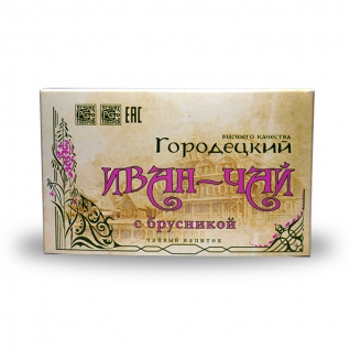 Иван-чай Городецкий с брусникой, 100 г, коробка