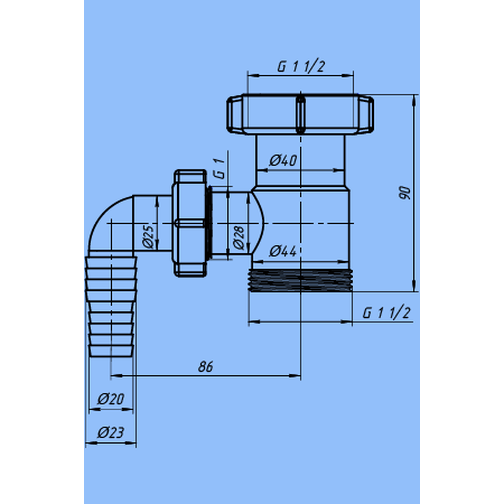М110 Отвод для стиральной машины 1-1/2`` * 1-1/2`` АНИ Пласт Ани пласт 42429549