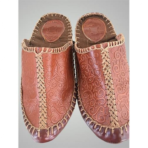 Монгольские кожаные тапочки (коричневый) U08 6926953