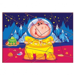 Деревянная головоломка "Многоугольники" - Желтый инопланетянин Полноцвет