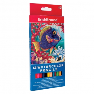Акварельные карандаши с кисточкой, 12 цветов Erich Krause