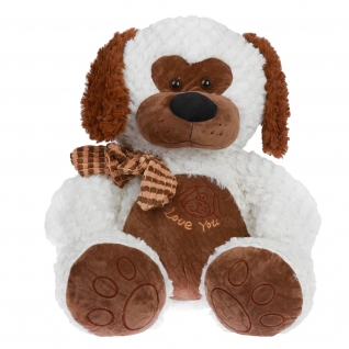 Мягкая игрушка "Собака с бантом и вышивкой на груди", 45 см