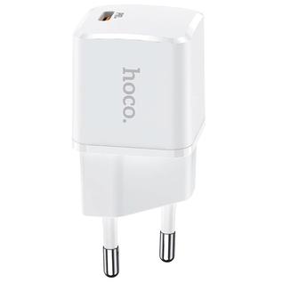 Адаптер питания Hoco N10 Starter single port PD20W+QC3.0 charger (USB: 5V max 3.1A/ 20Вт) Белый