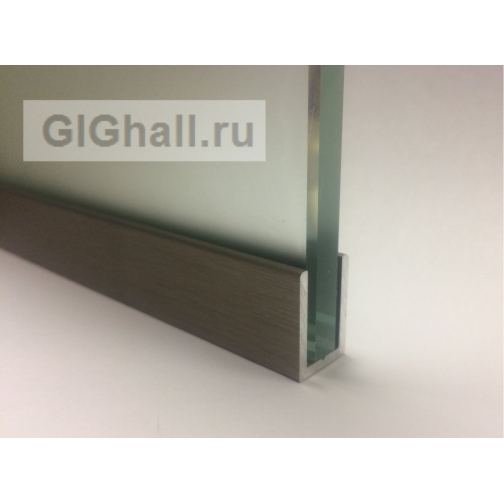 П-образный алюминиевый профиль для стекла 10 мм, шлифованная нержавейка 37013520 2