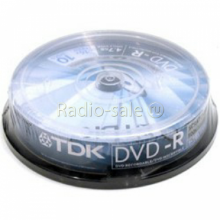 Диск DVD-R TDK 4,7GB, 16x, комплект 10шт, пластик.контейнер