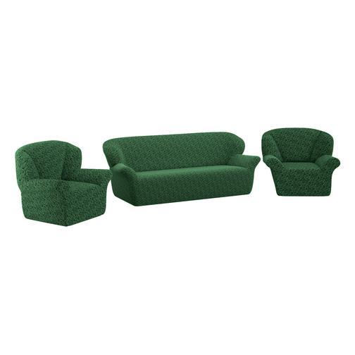 Комплект чехлов ПМ: Ми Текстиль Чехол на трехместный диван и два кресла жаккард без юбки 42790538