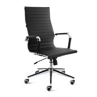 Кресло офисное Техно/хром/черная экокожа NORDEN Chairs