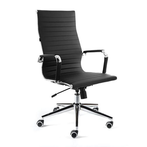 Кресло офисное Техно/хром/черная экокожа NORDEN Chairs 42859336