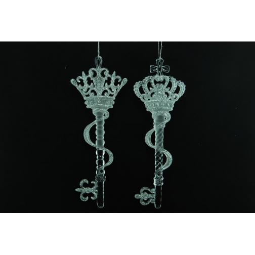 Новогоднее украшение Ключ в ассортименте, цвет матовое серебро 37656557