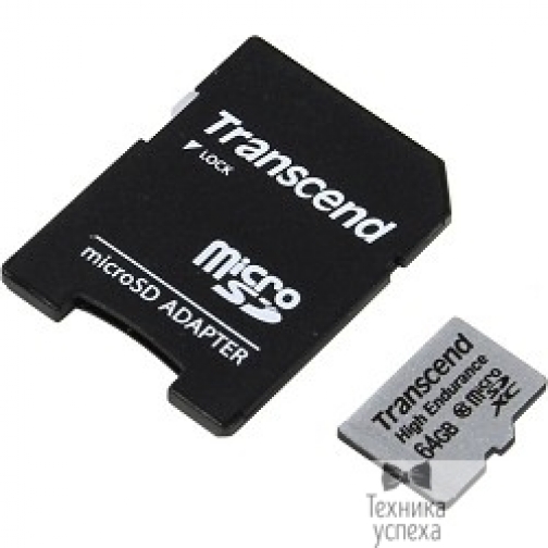 Transcend Micro SecureDigital 64Gb Transcend Class 10 TS64GUSDXC10V MicroSDXC Class 10 UHS-I, SD adapter 6872361