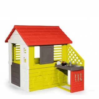 Игровой домик с кухней, красный Smoby