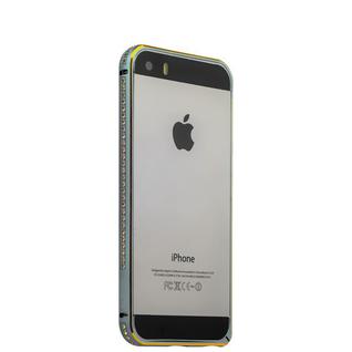 Бампер металлический COTEetCI для iPhone SE/ 5s/ 5 - (CS1618-GYG) (Серый космос) Графитовый с золотыми кристаллами