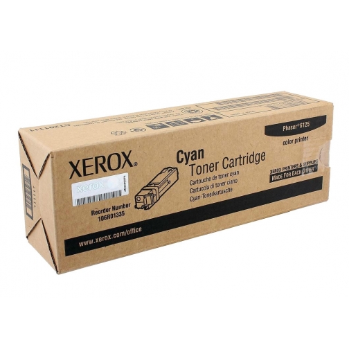 Оригинальный голубой картридж Xerox 106R01335 для Xerox Phaser 6125 на 1000 стр. 9718-01 5688617
