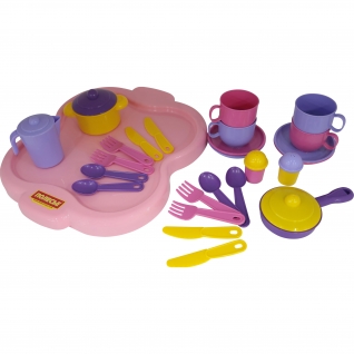 Игровой набор детской посуды "Янина", с подносом Полесье