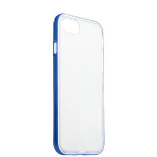 Чехол&бампер силиконовый прозрачный для iPhone SE (2020г.)/ 8/ 7 (4.7) в техпаке Синий борт Прочие