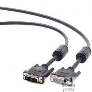 Gembird Кабель DVI-D dual link Gembird/Cablexpert , 25M/25M, 4.5м, черный, экран, феррит.кольца, пакет (CC-DVI2-BK-15)