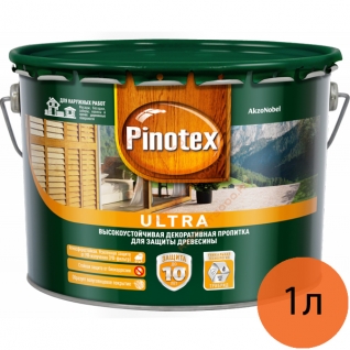 ПИНОТЕКС Ультра антисептик высокоустойчивый орегон (1л) / PINOTEX Ultra высокоустойчивая декоративная пропитка по дереву орегон (1л) Пинотекс