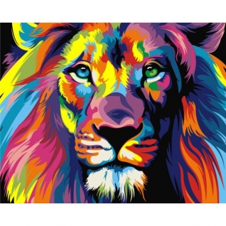 Картина по номерам "Радужный лев" на холсте, 40 х 50 см Артвентура