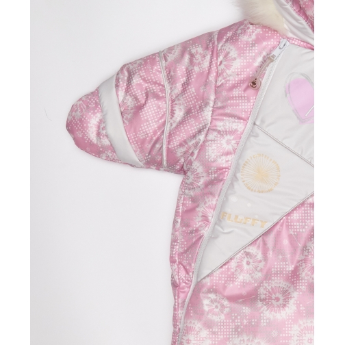 Конверт для новорожденных с ручками, с опушкой, Зимний, Розовый 1459434 1