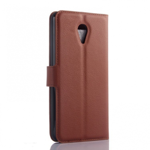 Кожаный чехол книжка портмоне для Meizu M2 Note (коричневый) 8944749