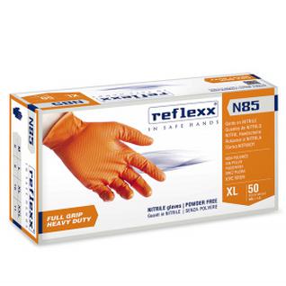 n85-l сверхпрочные резиновые перчатки, нитриловые, оранж, reflexx n85-l. 8,4 гр. толщина 0,2 мм.