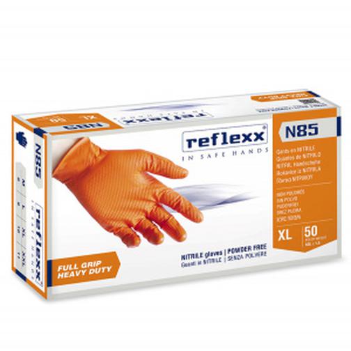n85-l сверхпрочные резиновые перчатки, нитриловые, оранж, reflexx n85-l. 8,4 гр. толщина 0,2 мм. 42372692