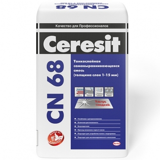 ЦЕРЕЗИТ CN-68 финишный самовыравнивающий пол (25кг) / CERESIT CN68 тонкослойная самовыравнивающаяся смесь (25кг) Церезит