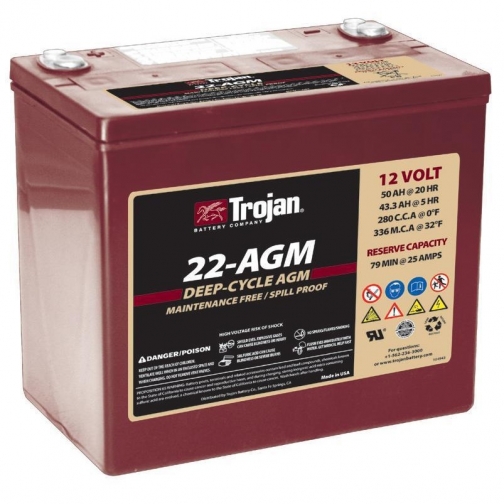 Аккумуляторная батарея Trojan 22-AGM, 12В, 50 а/ч 1388199