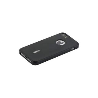 Чехол-накладка силиконовый Cherry матовый 0.4mm & пленка для iPhone SE/ 5S/ 5 (4.0") Черный
