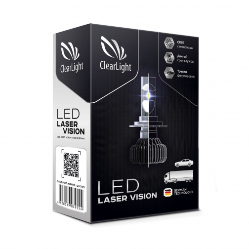 Лампа LED Clearlight Laser Vision HB4 4300 lm 24W с обманкой 2 шт. CLLVLEDHB4 canbus 37552401
