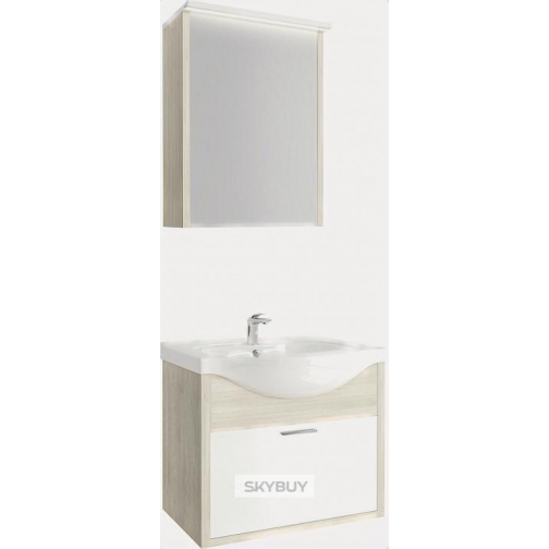 Мебель для ванной Edelform Marino 50 белый глянец, выбеленное дерево 37956484