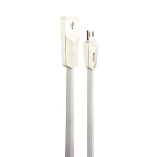 USB дата-кабель Hoco X4 Zinc Alloy rhombus MicroUSB (1.0м) Белый