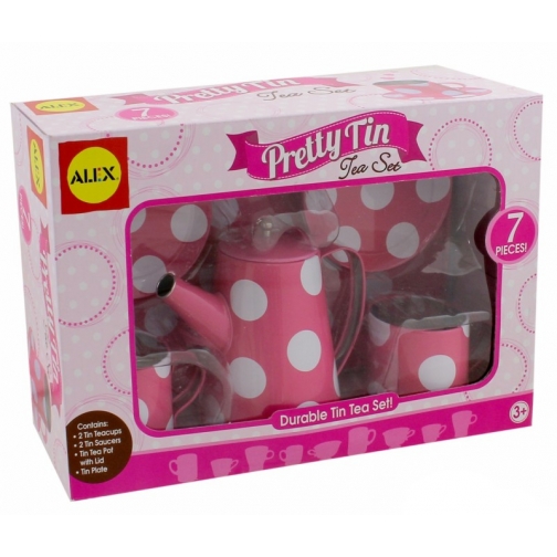 Набор посуды Pretty Tin - Чайный набор, розовый в горошек, 7 предметов Alex 37705039 1