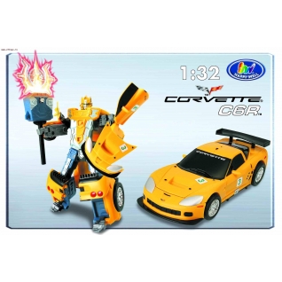 Робот-трансформер Chevrolet Corvette C6R (свет, звук), 14 см Happy Well