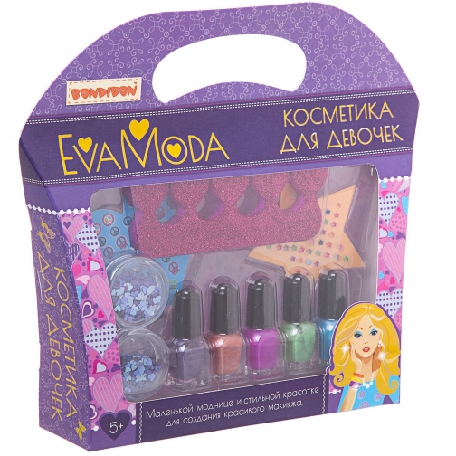 Набор детской косметики Eva Moda - Лаки для ногтей, 5 цветов Bondibon 37706603 1