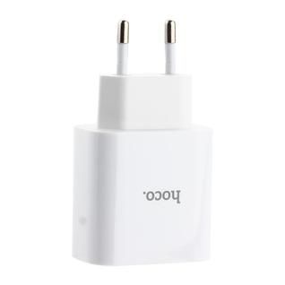 Адаптер питания Hoco C57A Speed charger PD+QC 3.0 (USB: 5V max 3.1A/ 18Вт) Белый