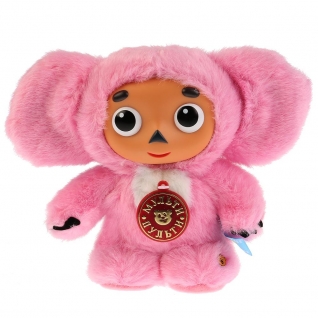 Мягкая игрушка "Чебурашка" (звук), розовая, 17 см Мульти-Пульти