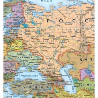 Настенная карта Мир политическая 1:25млн.,1,6x1,0м.,на отвесах