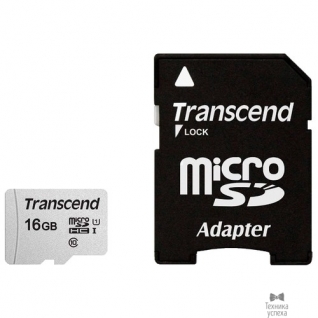 Transcend Micro SecureDigital 16Gb Transcend TS16GUSD300S-A MicroSDHC Class 10 UHS-I, SD adapter